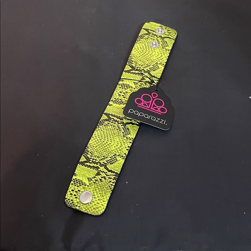 Paparazzi Neon Green Snake Pattern Bracelet